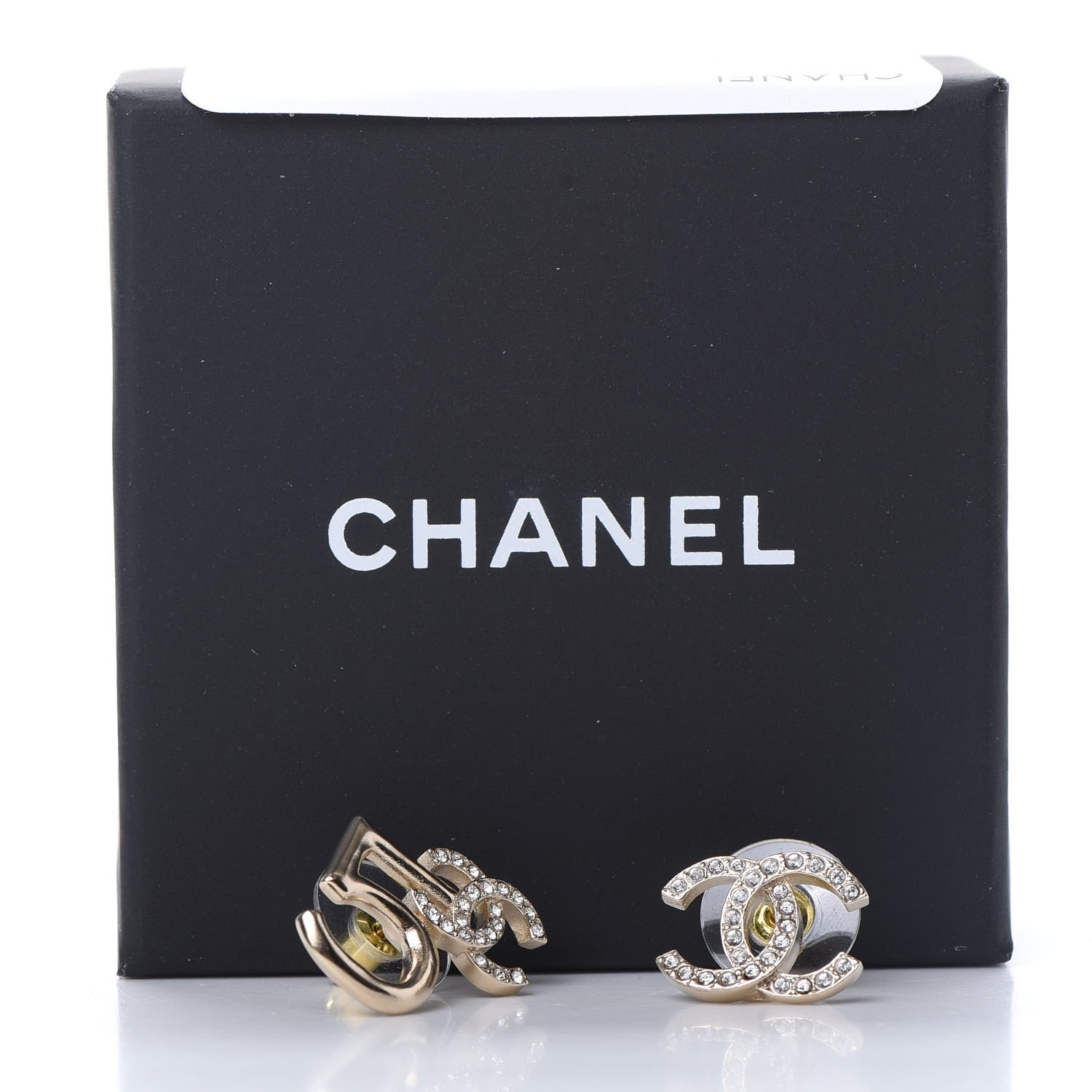 Chanel Crystal CC No 5 Earrings Gold 5 of 5