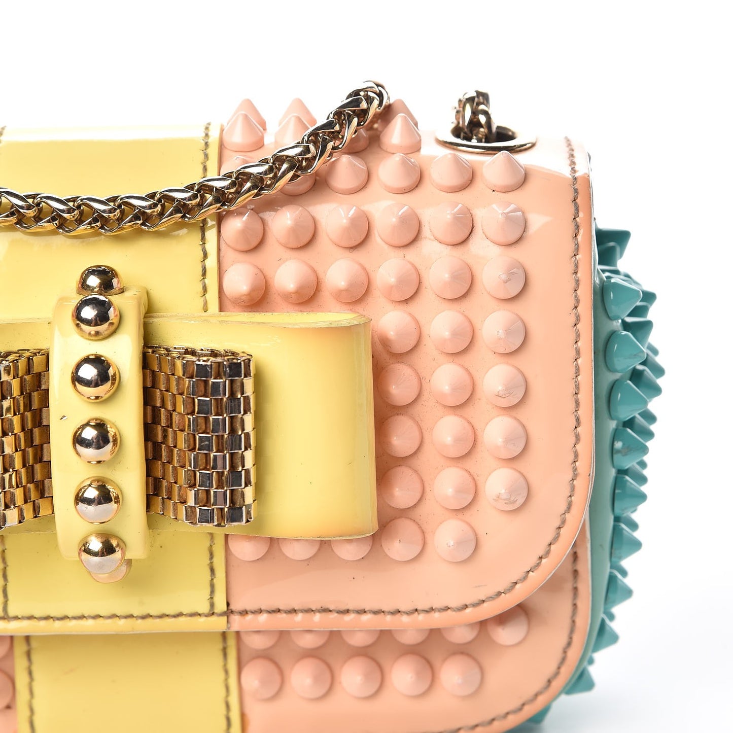 Patent Spiked Sweety Charity Crossbody Bag Multicolor