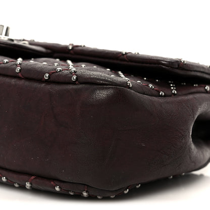 Chanel Washed Lambskin Studded Metal Beauty Flap Burgundy 11 of 11