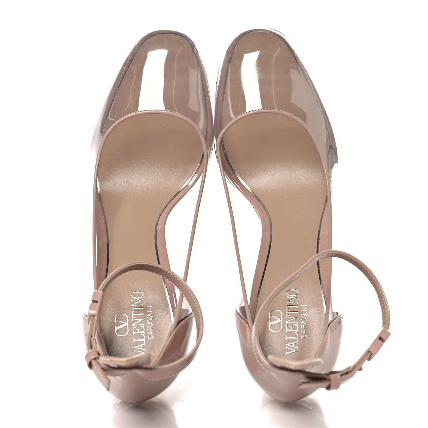 Valentino Garavani Patent PVC Tan-Go 55/155mm Platform Pumps 39.5 Rose Cannelle 2 of 10