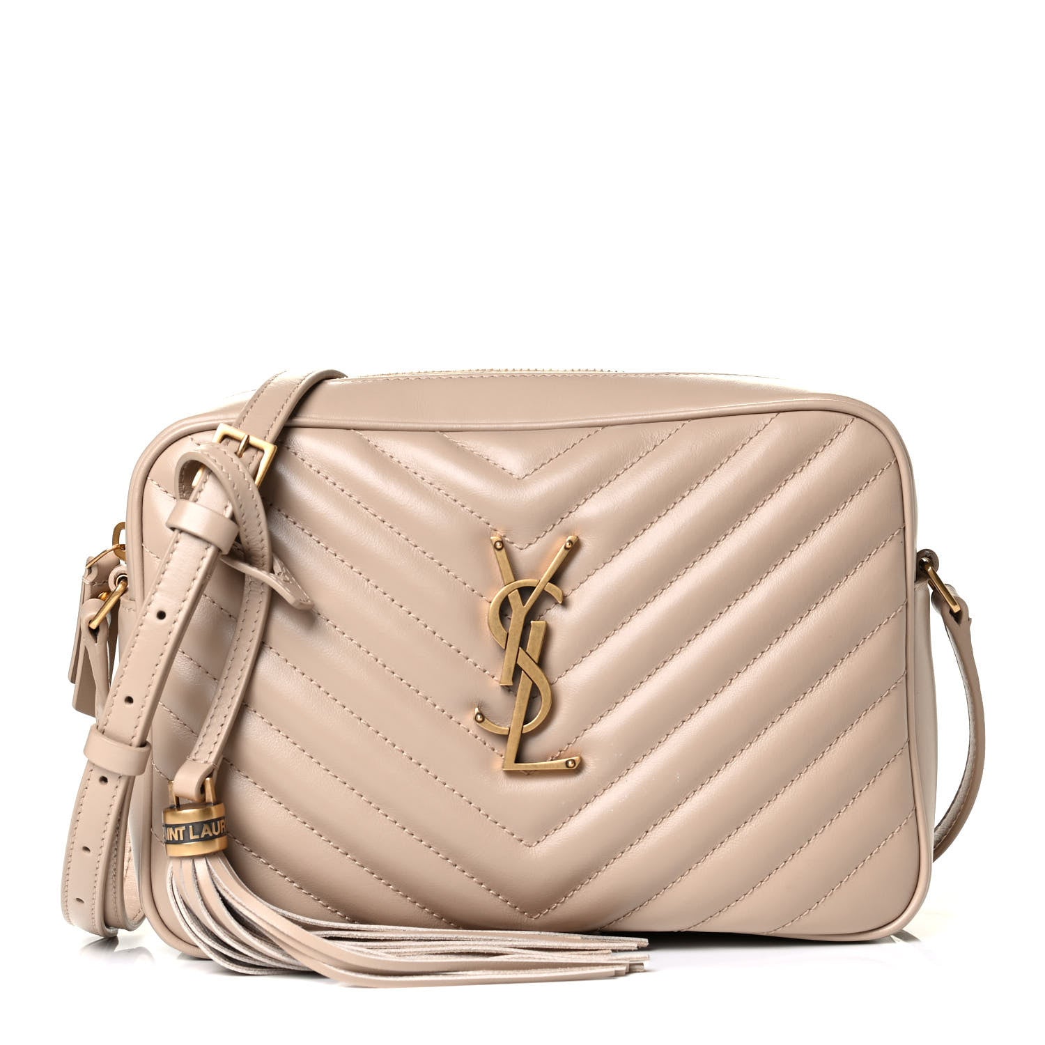 Saint Laurent Calfskin Matelasse Monogram Lou Camera Bag Dark Beige 1 of 4