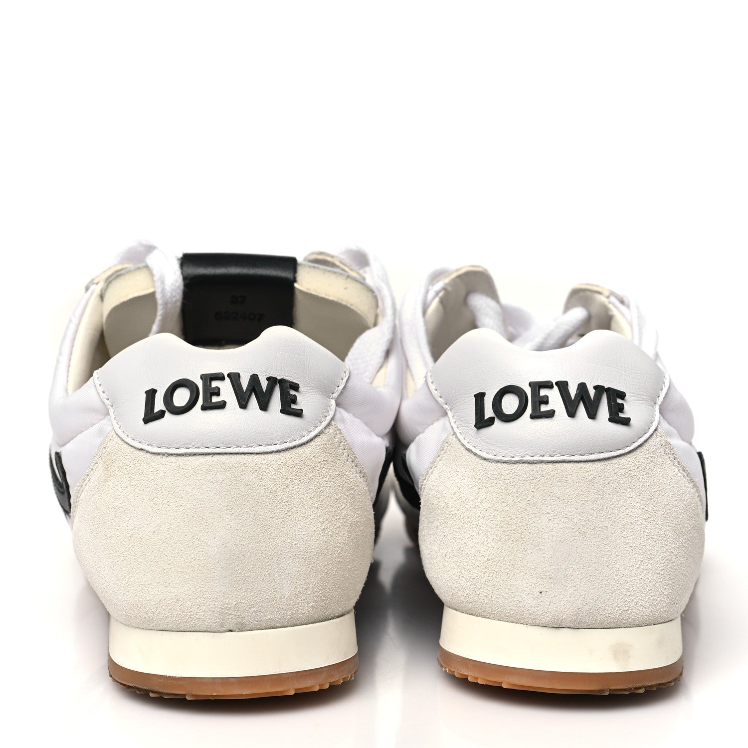 Loewe Nylon Suede Ballet Runners 2.0 Sneakers 37 White Black 6 of 11