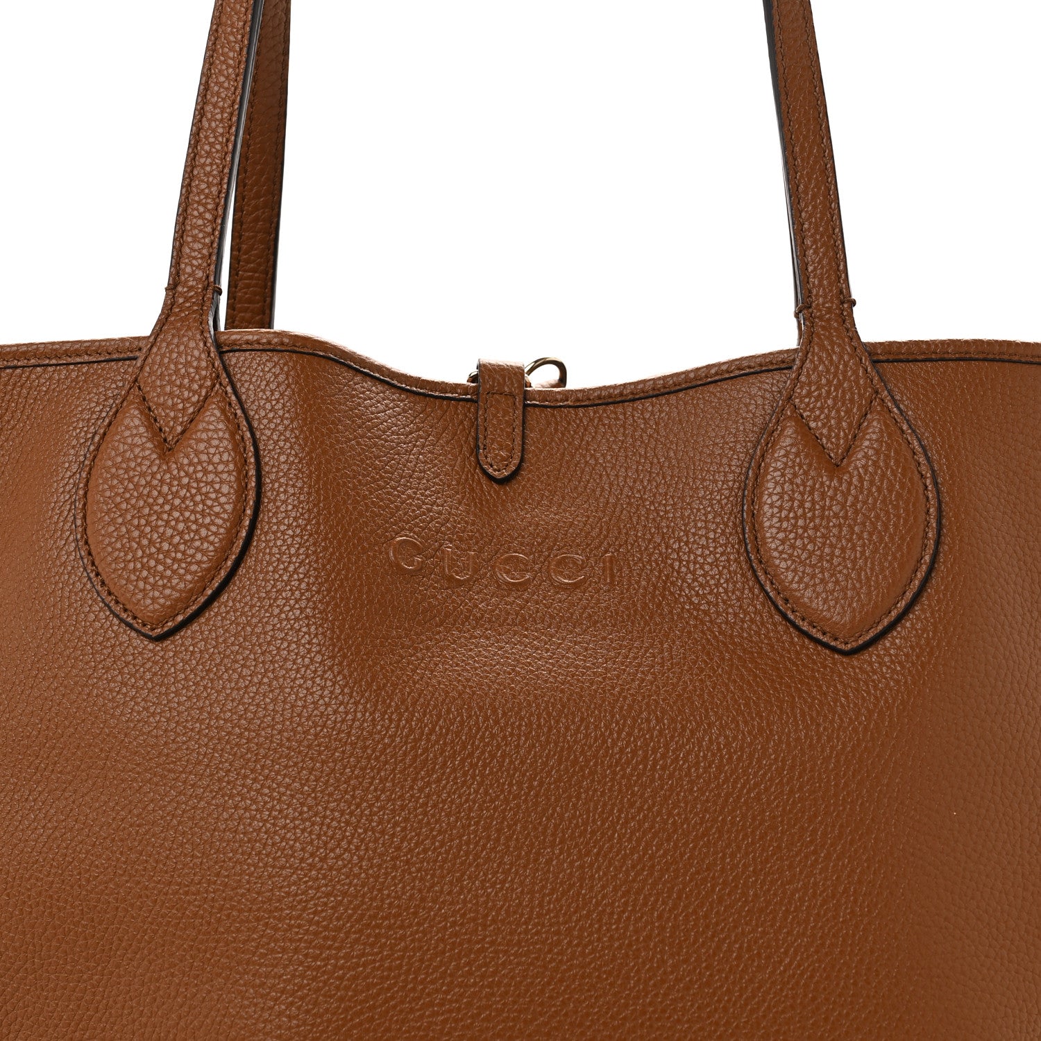 Gucci Grained Calfskin Monogram Large Totissima Reversible Tote Brown 8 of 12