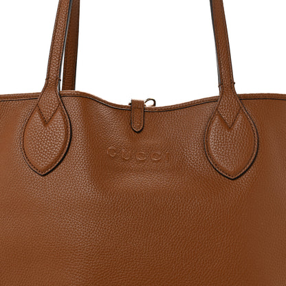 Gucci Grained Calfskin Monogram Large Totissima Reversible Tote Brown 8 of 12