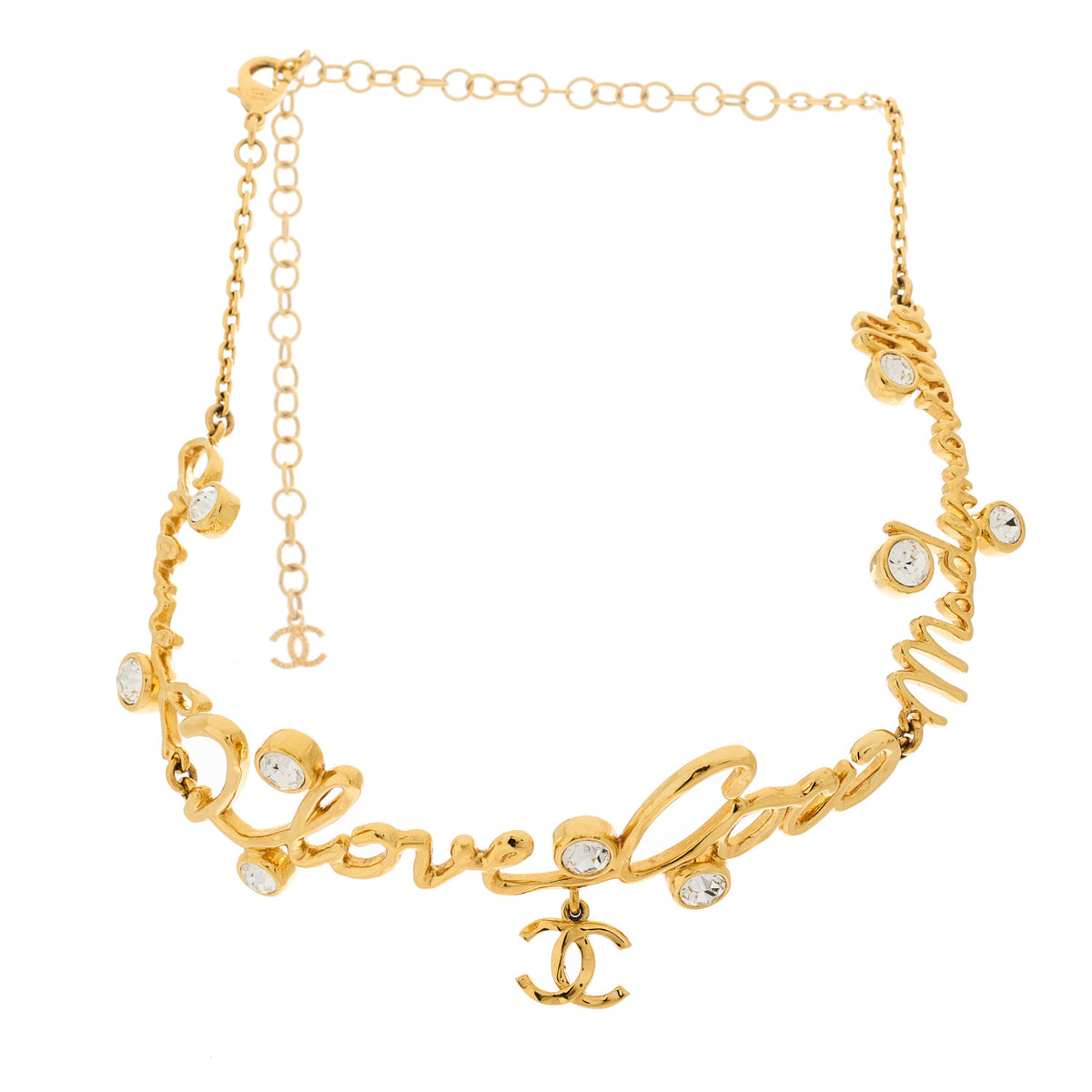 Chanel Metal Crystal Gabrielle Chanel Choker Gold 3 of 4