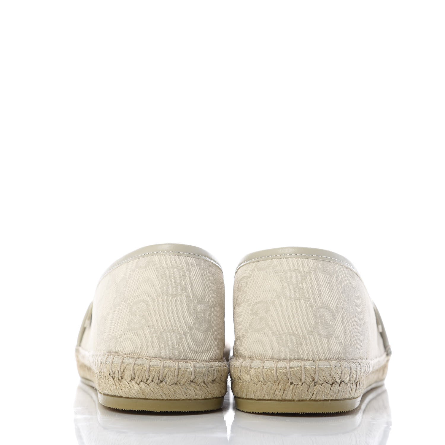 Gucci Washed Cotton Miro Soft Calfskin GG Monogram Espadrilles 38.5 White Mystic White 6 of 10