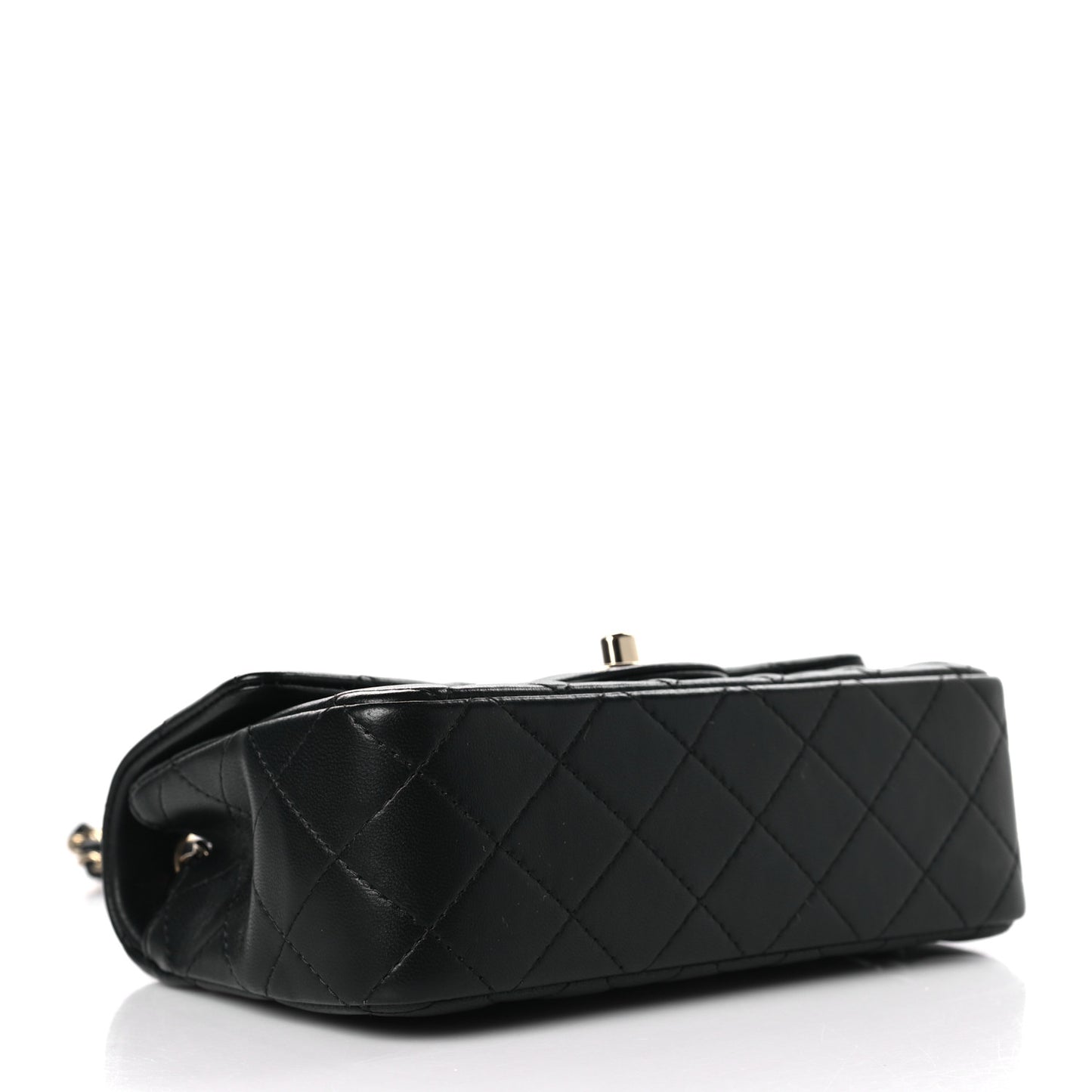 Lambskin Quilted Mini Rectangular Flap Black