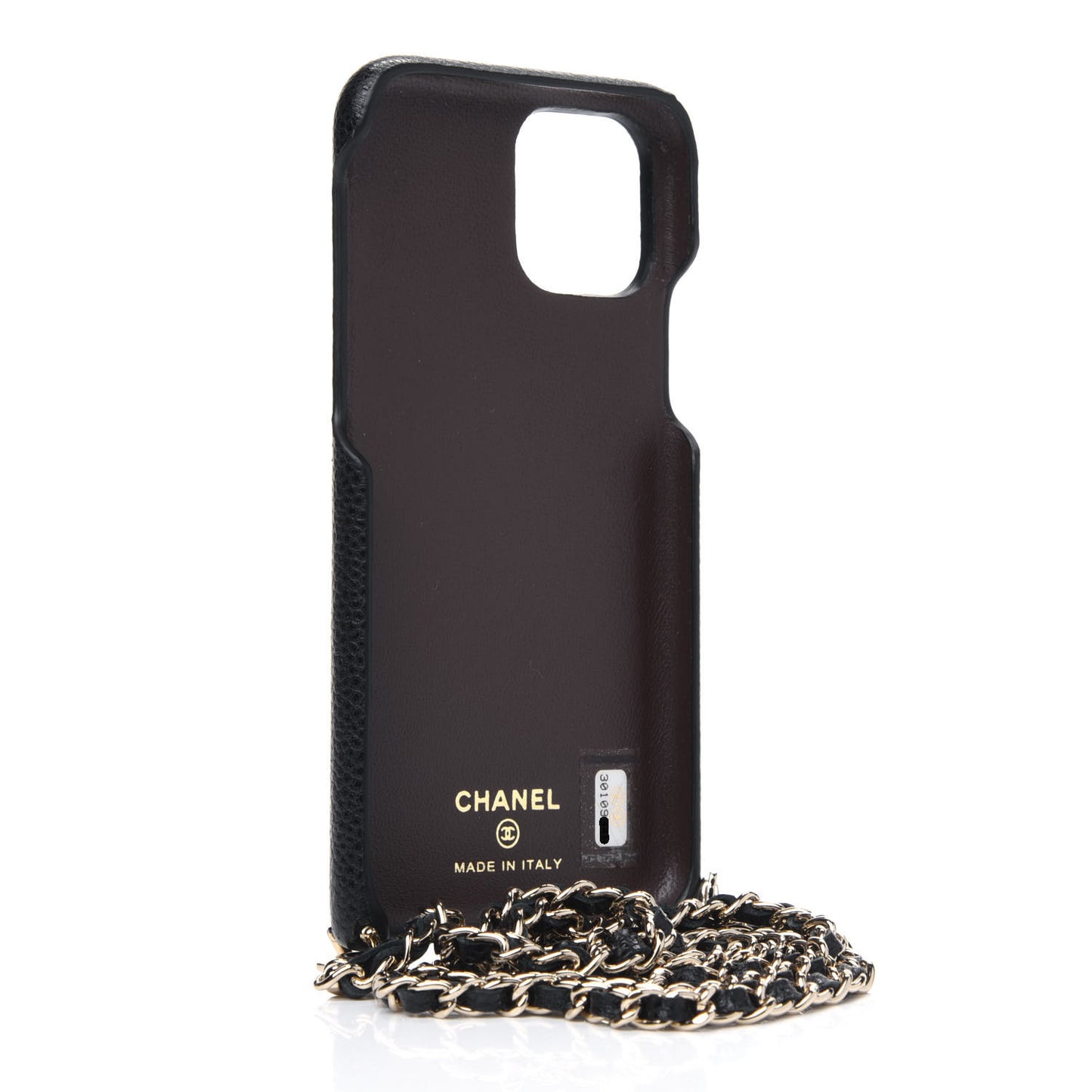 Caviar Quilted iPhone XI Pro Case With Chain Black
