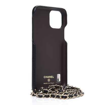 Chanel Caviar Quilted iPhone XI Pro Case With Chain Black 2 of 3