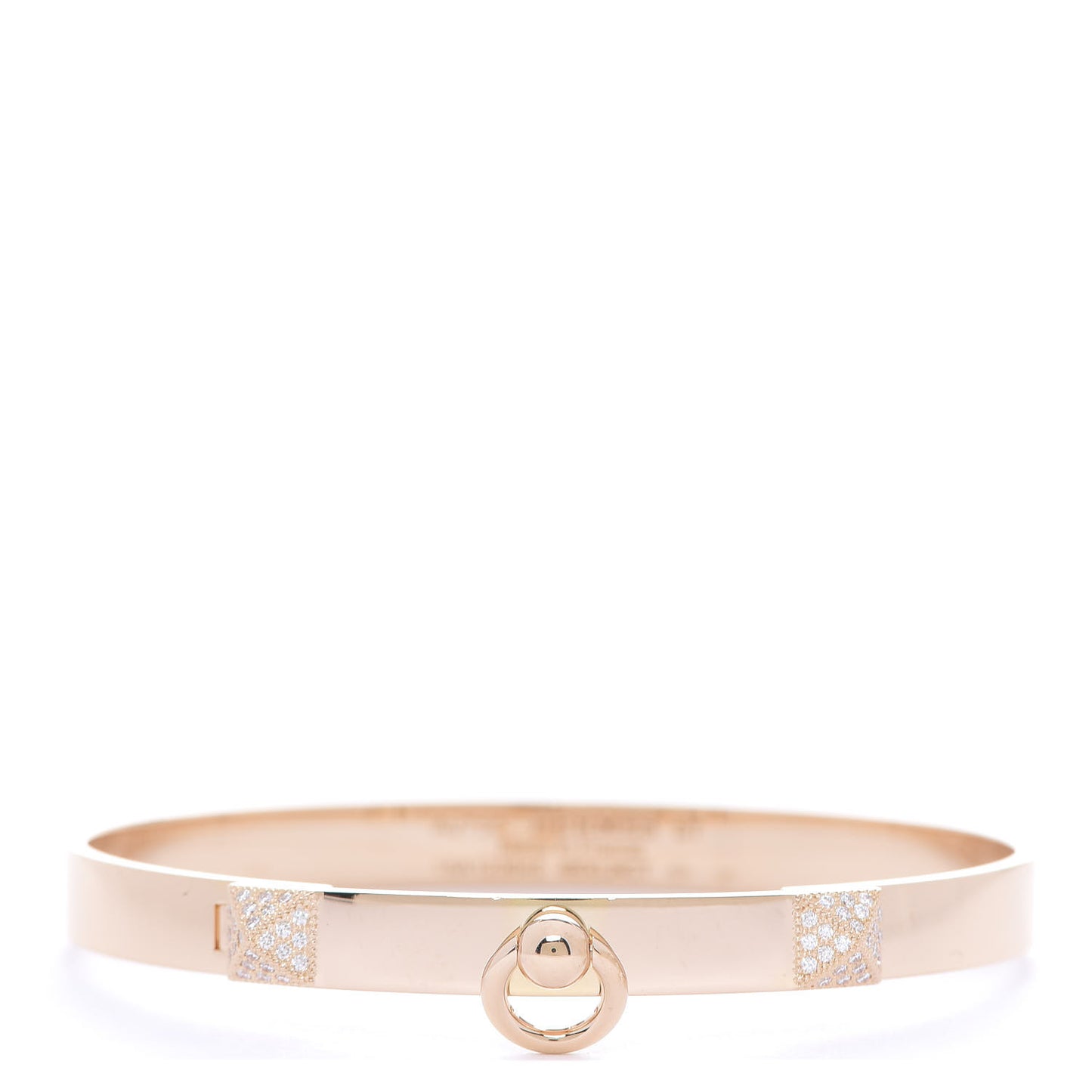 18K Rose Gold Diamond PM Collier De Chien Bracelet ST
