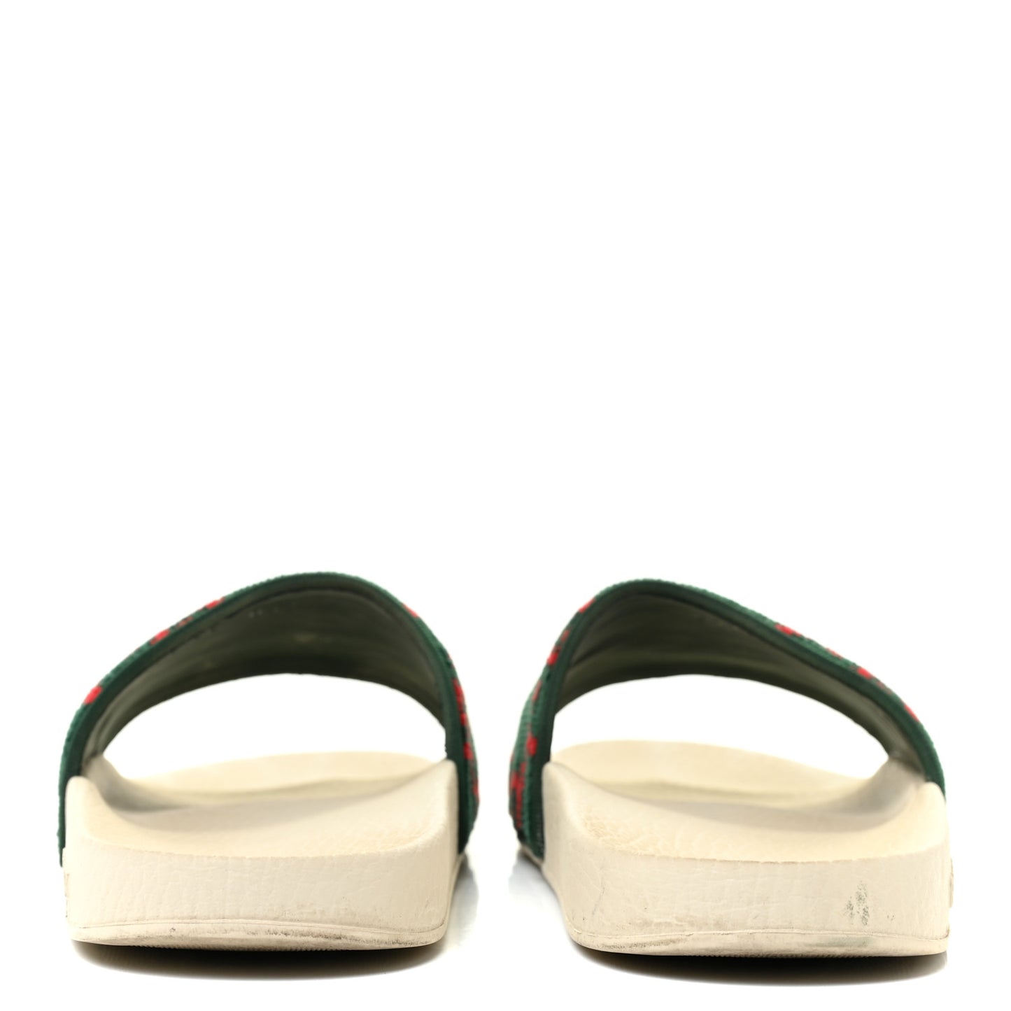 Velvet GG Monogram Slide Sandals 36 Green Red