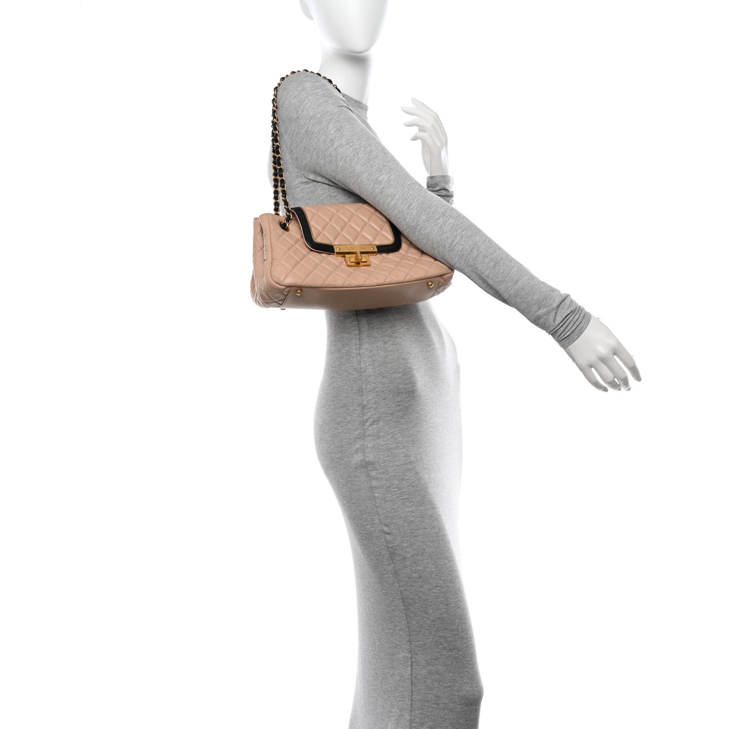 Chanel Lambskin Quilted East West Accordion Flap Beige 2 of 11