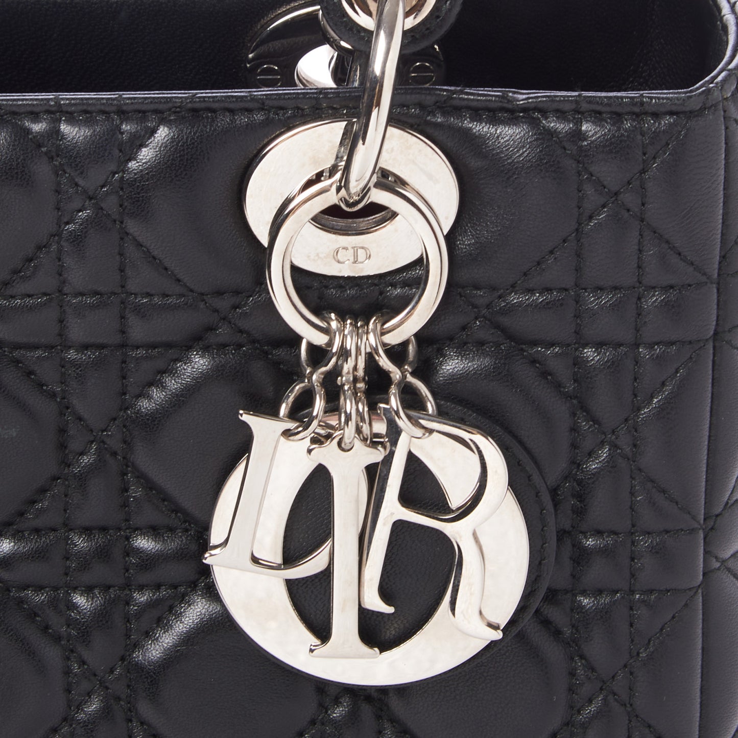 Lambskin Cannage Medium Lady Dior Black