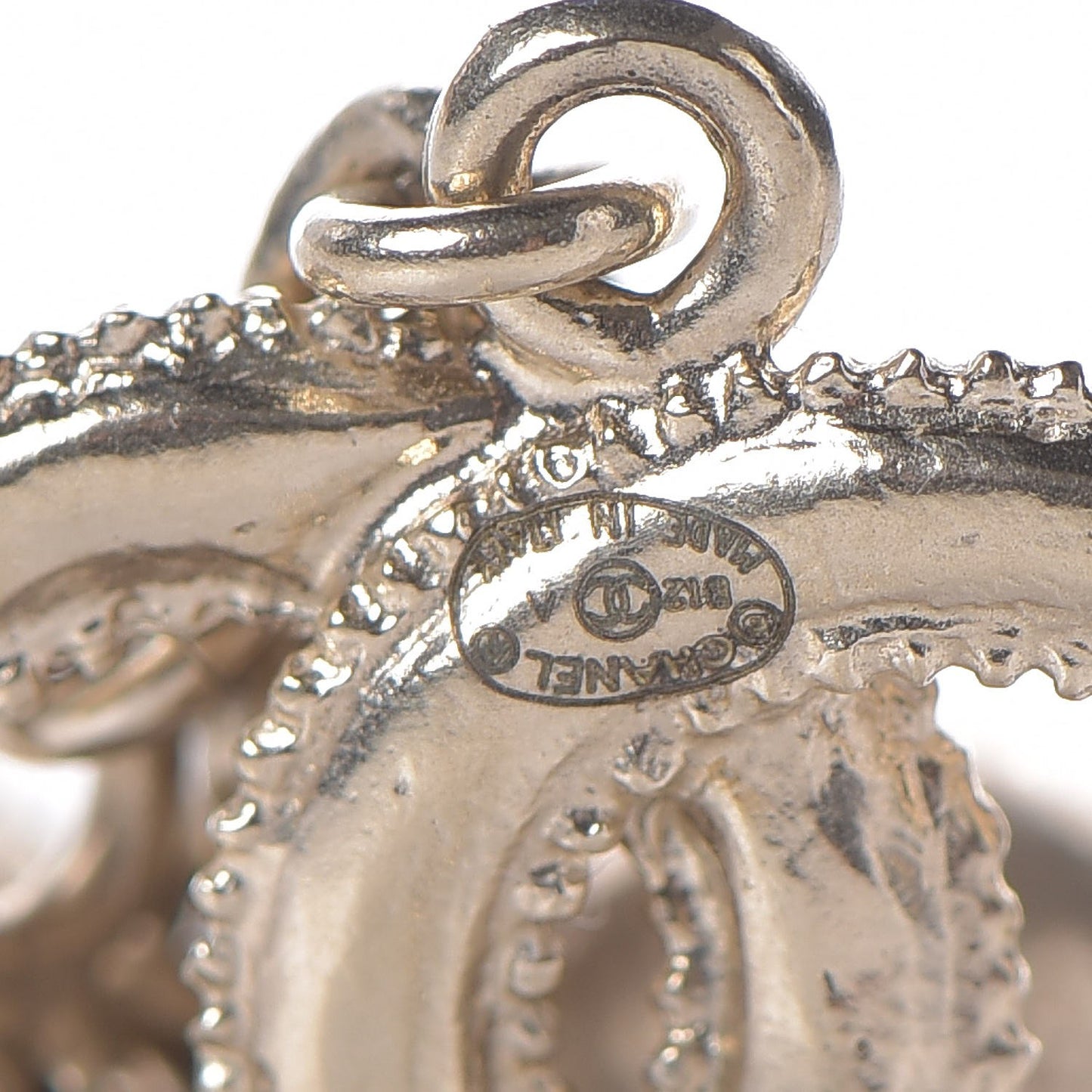 CC Dangle Earrings Matte Gold