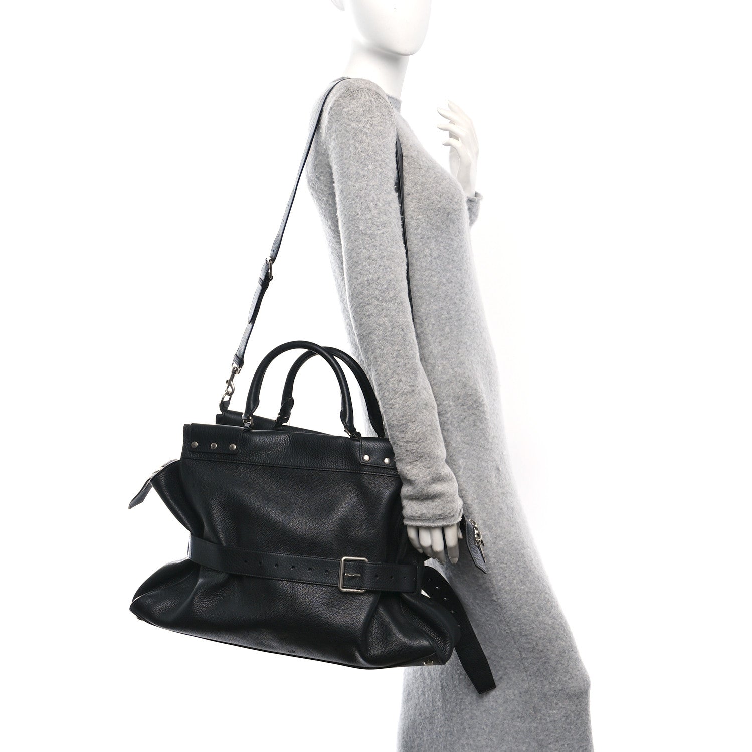 Balenciaga Grained Calfskin Waist Bag Black 2 of 10