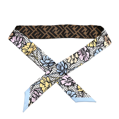 Fendi X JOSHUA VIDES Silk FF Floral Wrappy Scarf Multicolor 1 of 3
