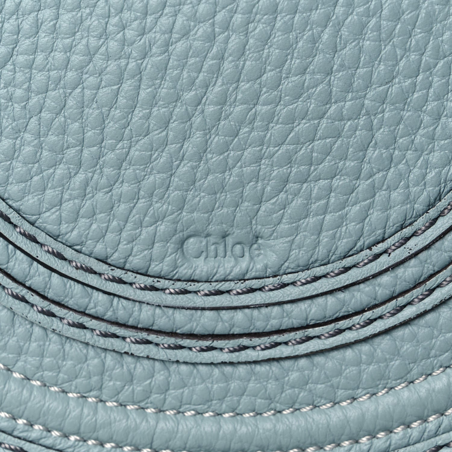 Chloe Calfskin Mini Marcie Round Crossbody Bag Rainy Blue 10 of 10