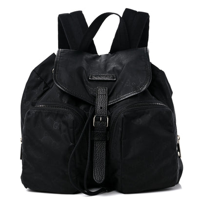 Gucci Nylon Monogram Medium Light Single Buckle Backpack Black 1 of 10
