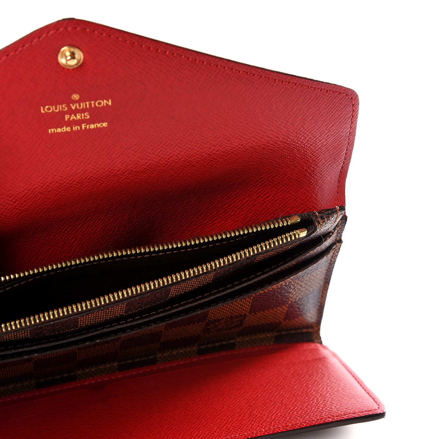 Damier Ebene Josephine Wallet Red