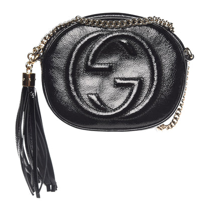 Gucci Patent Mini Soho Chain Bag Black 1 of 10