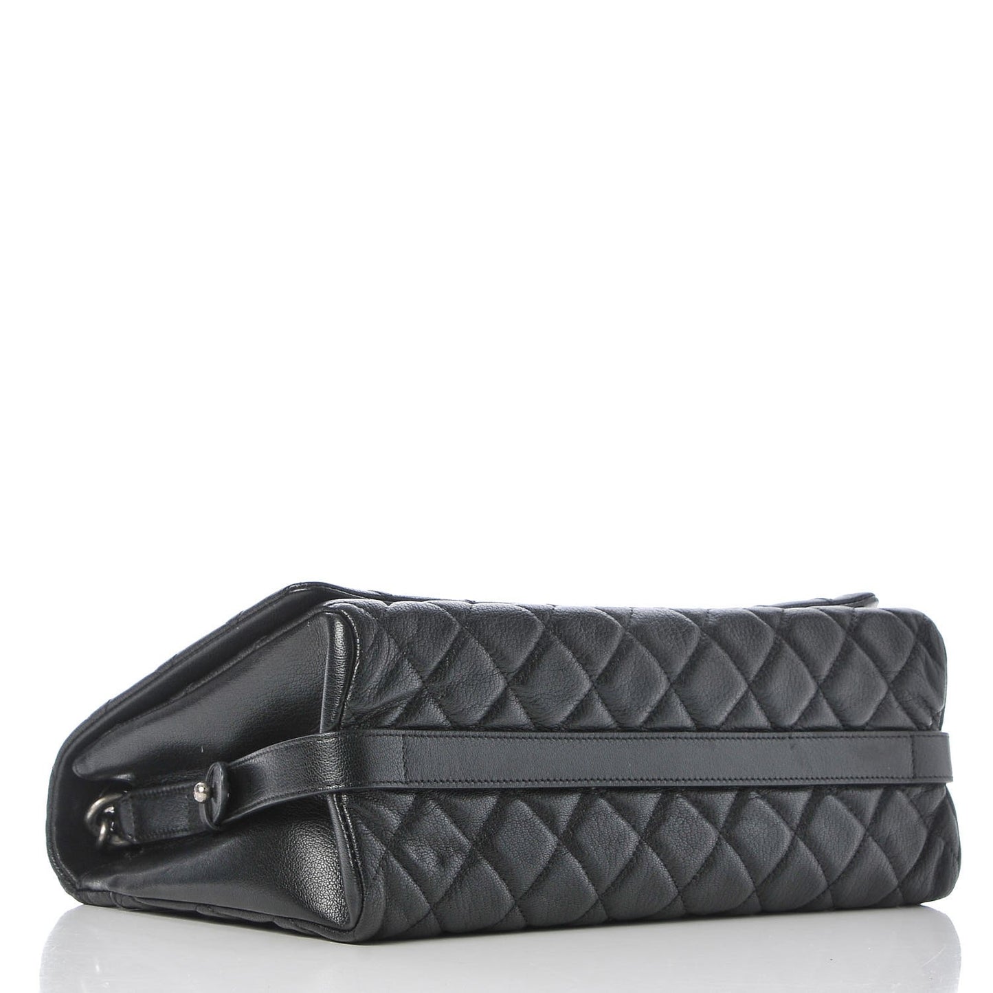 Goatskin Quilted Large City Rock Flap Black