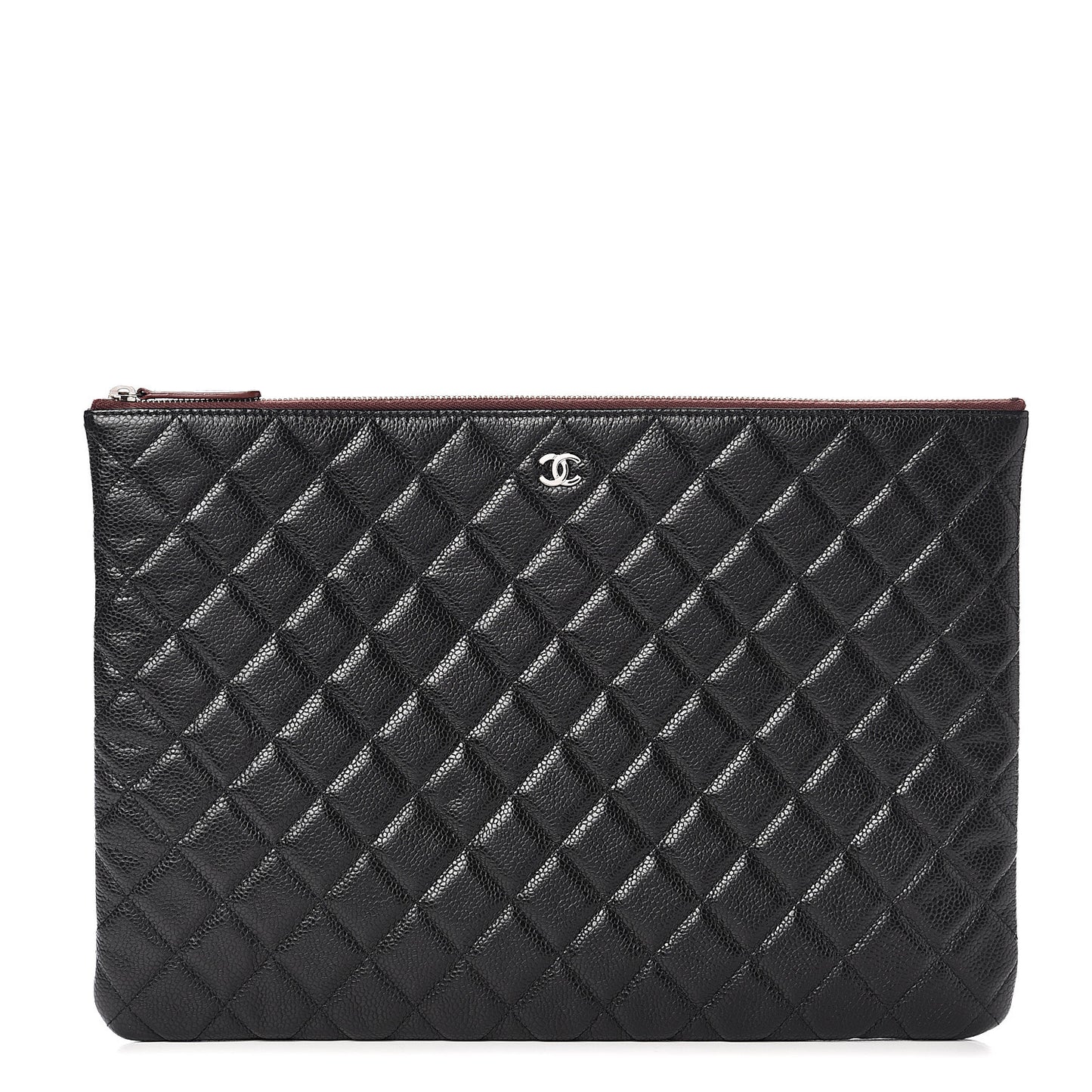 Caviar Quilted Large Cosmetic Case Black