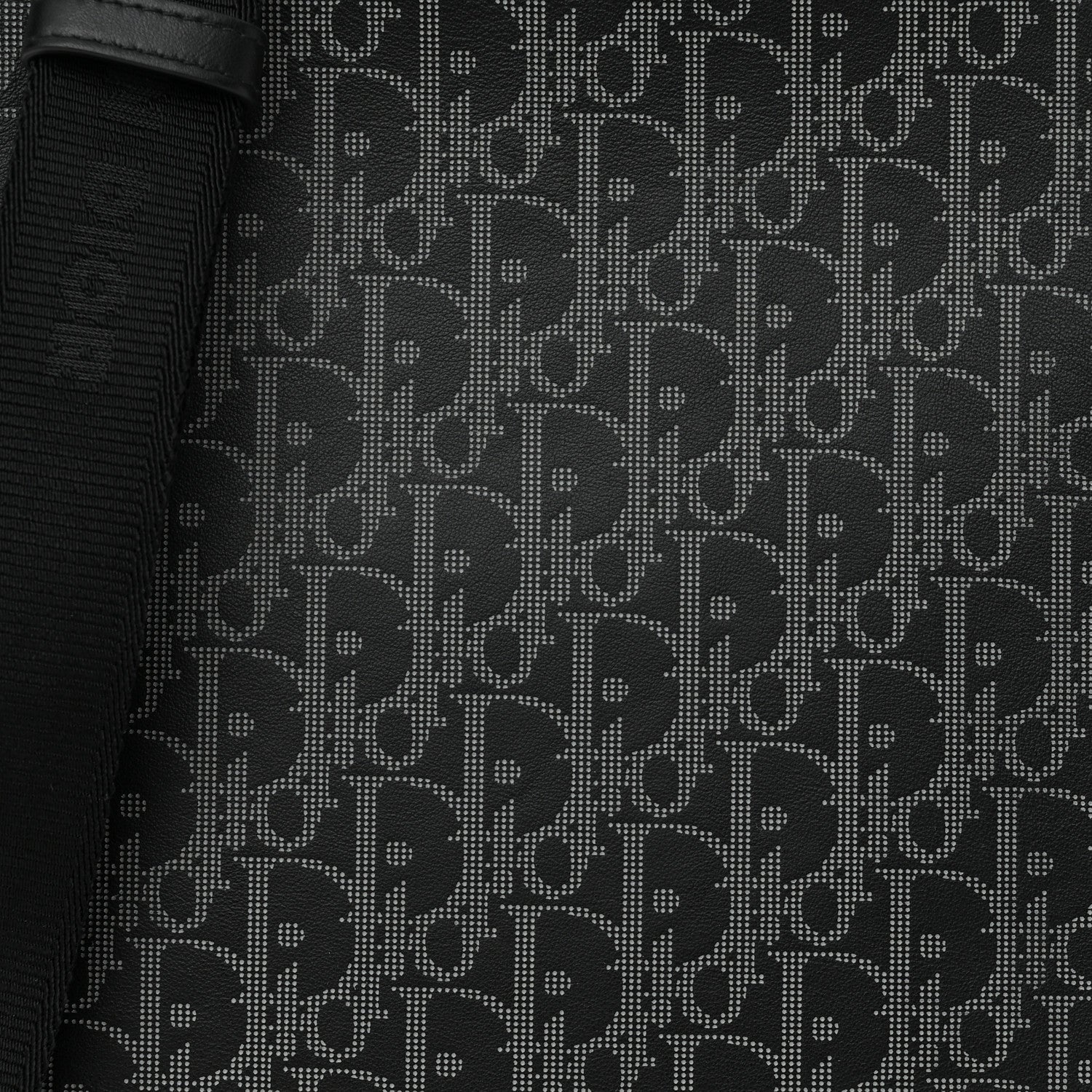 Christian Dior Calfskin Oblique Galaxy Perforated Marsupio World Tour Pelle Sling Black White 8 of 10