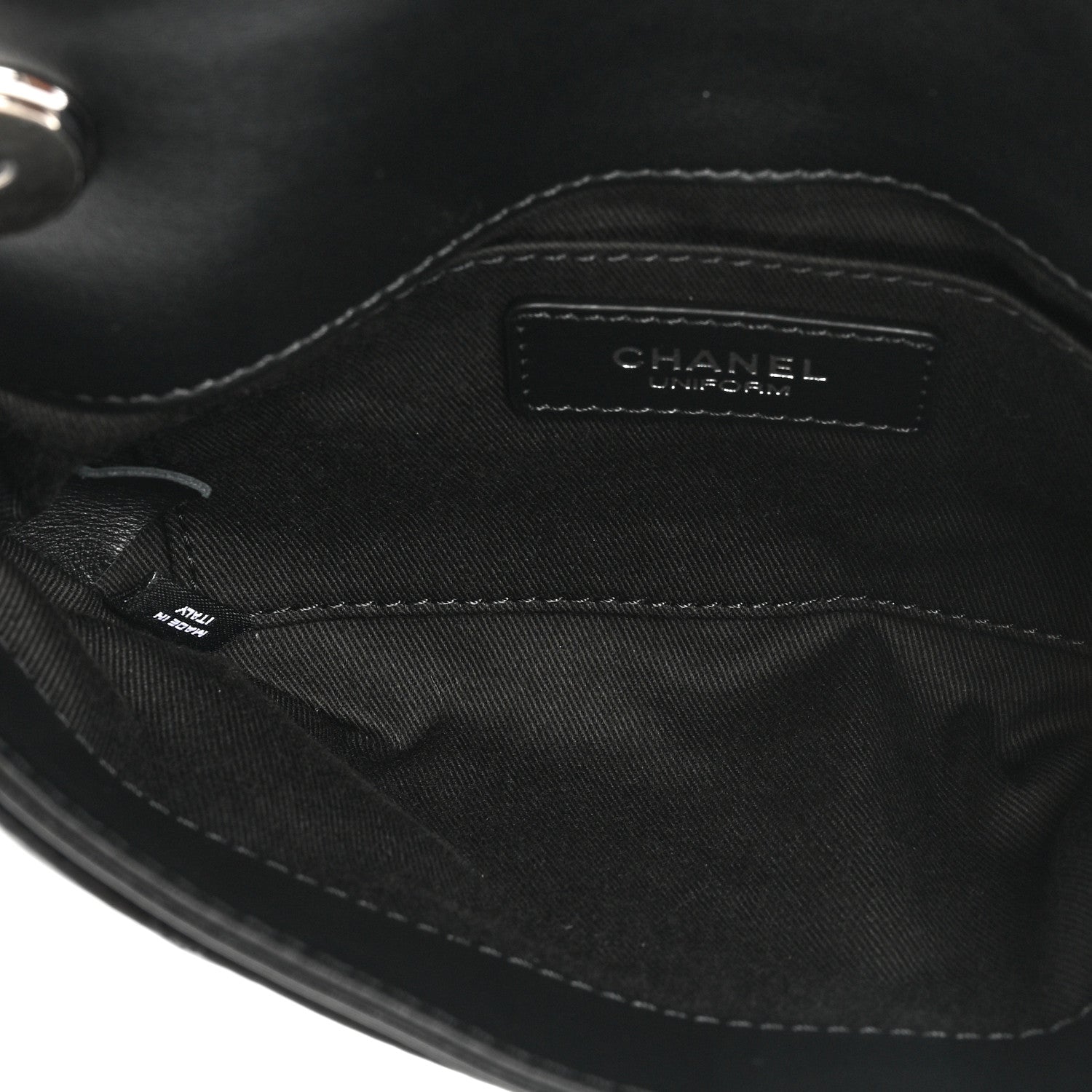 Chanel Calfskin Quilted CC Uniform Flap Belt Bag Black 5 of 9