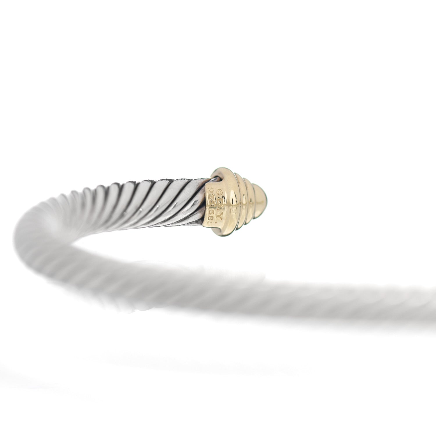 David Yurman Sterling Silver 14K Yellow Gold 5mm Cable Classics Bracelet 4 of 4