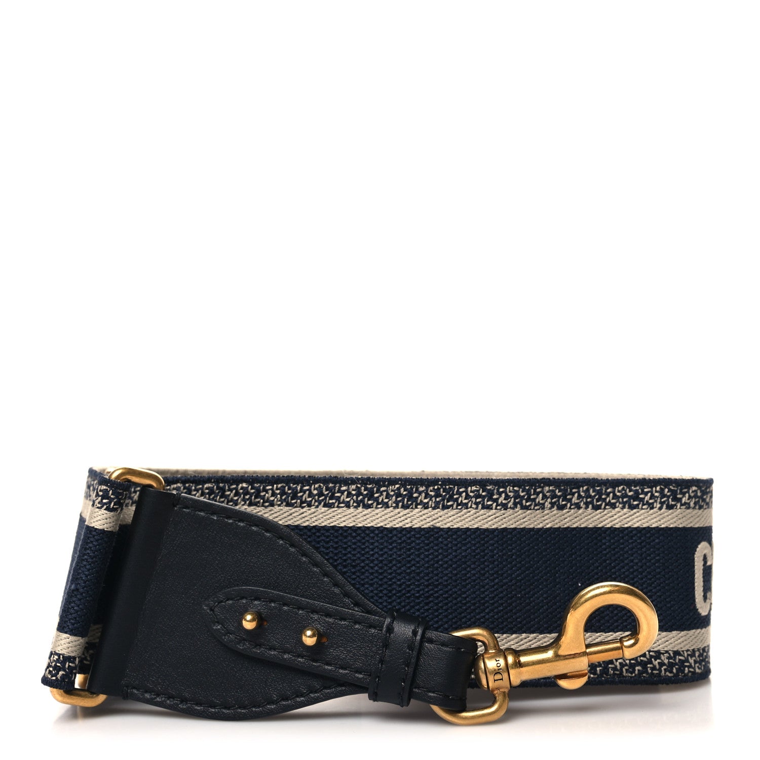 Christian Dior Canvas Embroidered Shoulder Strap Blue 1 of 5