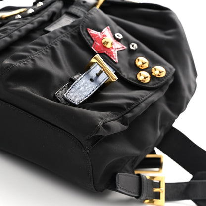 Prada Tessuto Nylon Saffiano Robot Backpack Black Mimosa 9 of 9