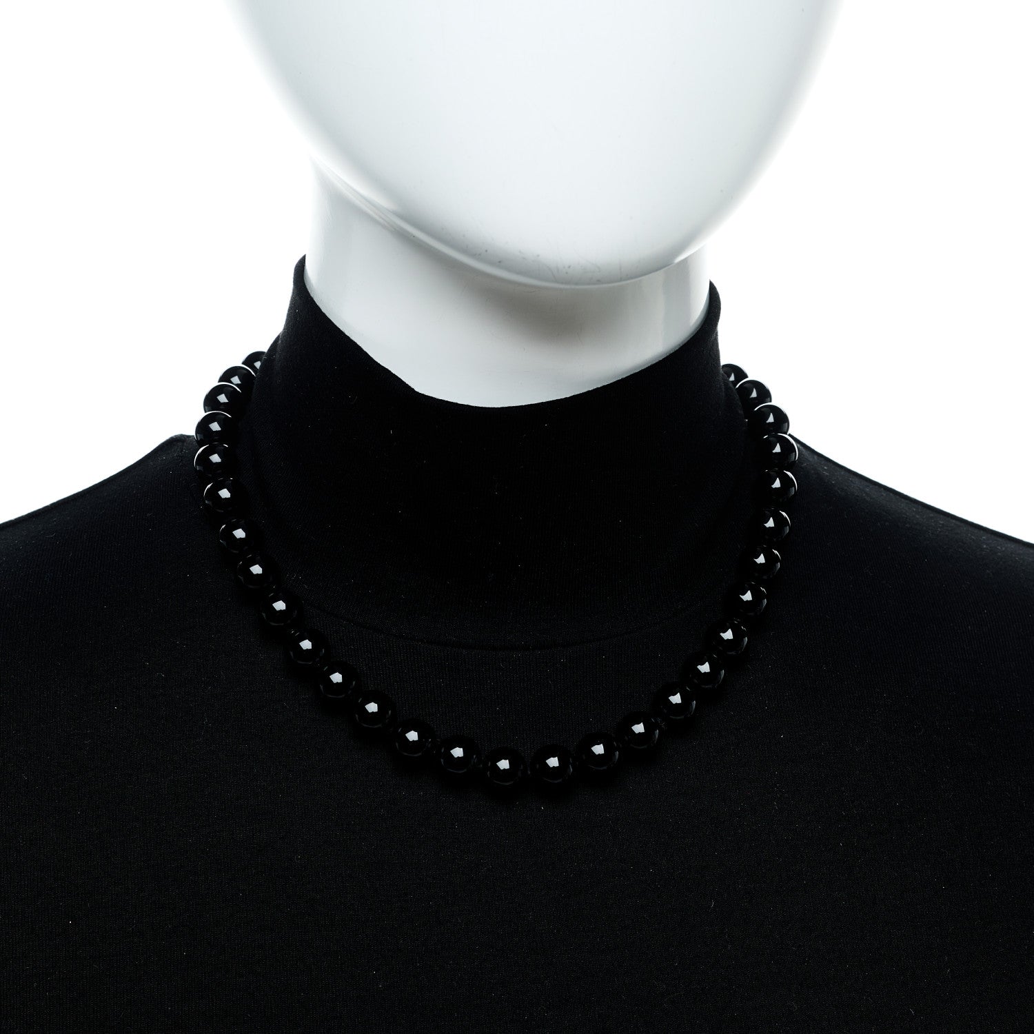 Tiffany Sterling Silver Black Onyx 10mm Paloma Picasso Bead Necklace 2 of 6