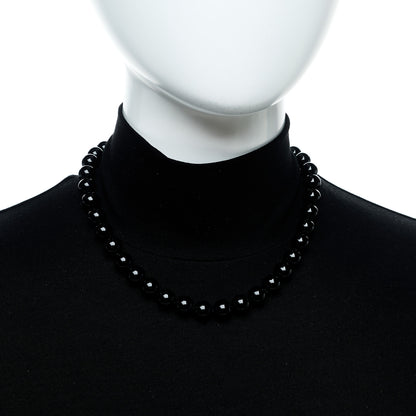 Tiffany Sterling Silver Black Onyx 10mm Paloma Picasso Bead Necklace 2 of 6