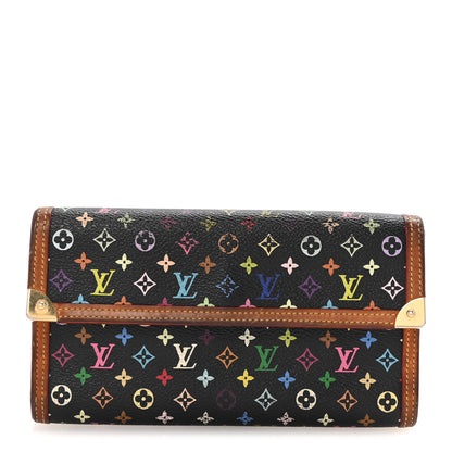 Louis Vuitton Monogram Multicolor Porte Tresor International Wallet Black 1 of 6