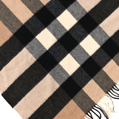 Burberry Cashmere Half Mega Check Bandana Scarf Camel 2 of 3