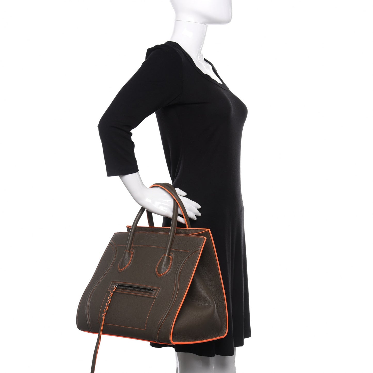 Baby Grained Calfskin Medium Phantom Luggage Stone