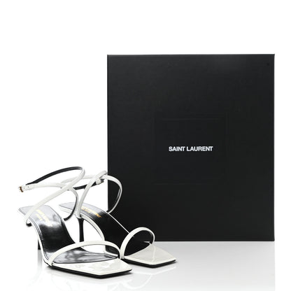Saint Laurent Calfskin Patent Nuit 55 Sandals 37 Bright White 9 of 9