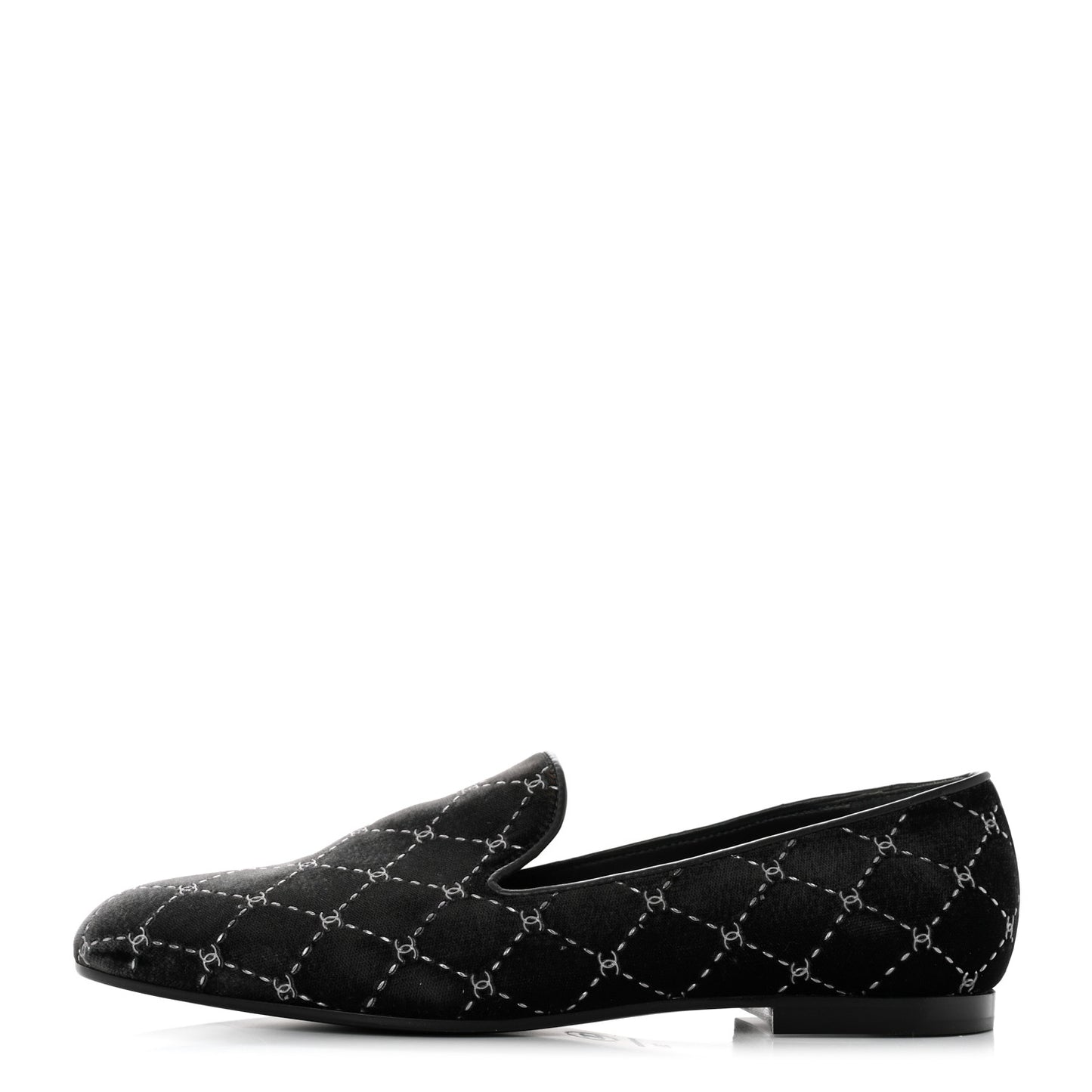 Velvet Moccasin Loafers 39 Black