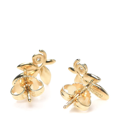 Tiffany 18K Yellow Gold Diamond Paloma Picasso Olive Leaf Earrings 3 of 5