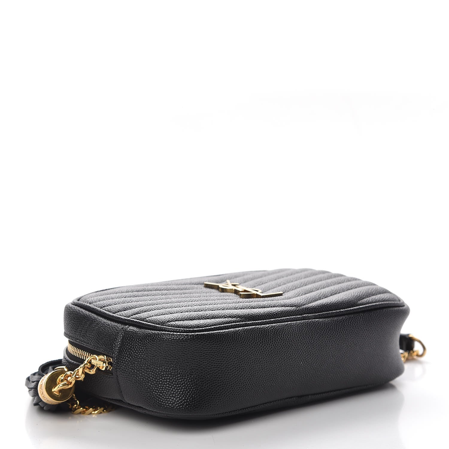 Saint Laurent Grain De Poudre Matelasse Monogram Mini Lou Camera Bag Black 4 of 11