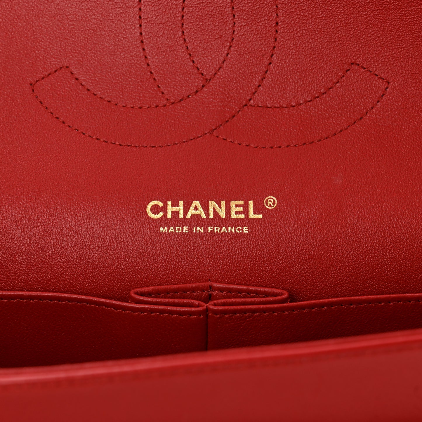 Lambskin Quilted Jumbo Double Flap Red