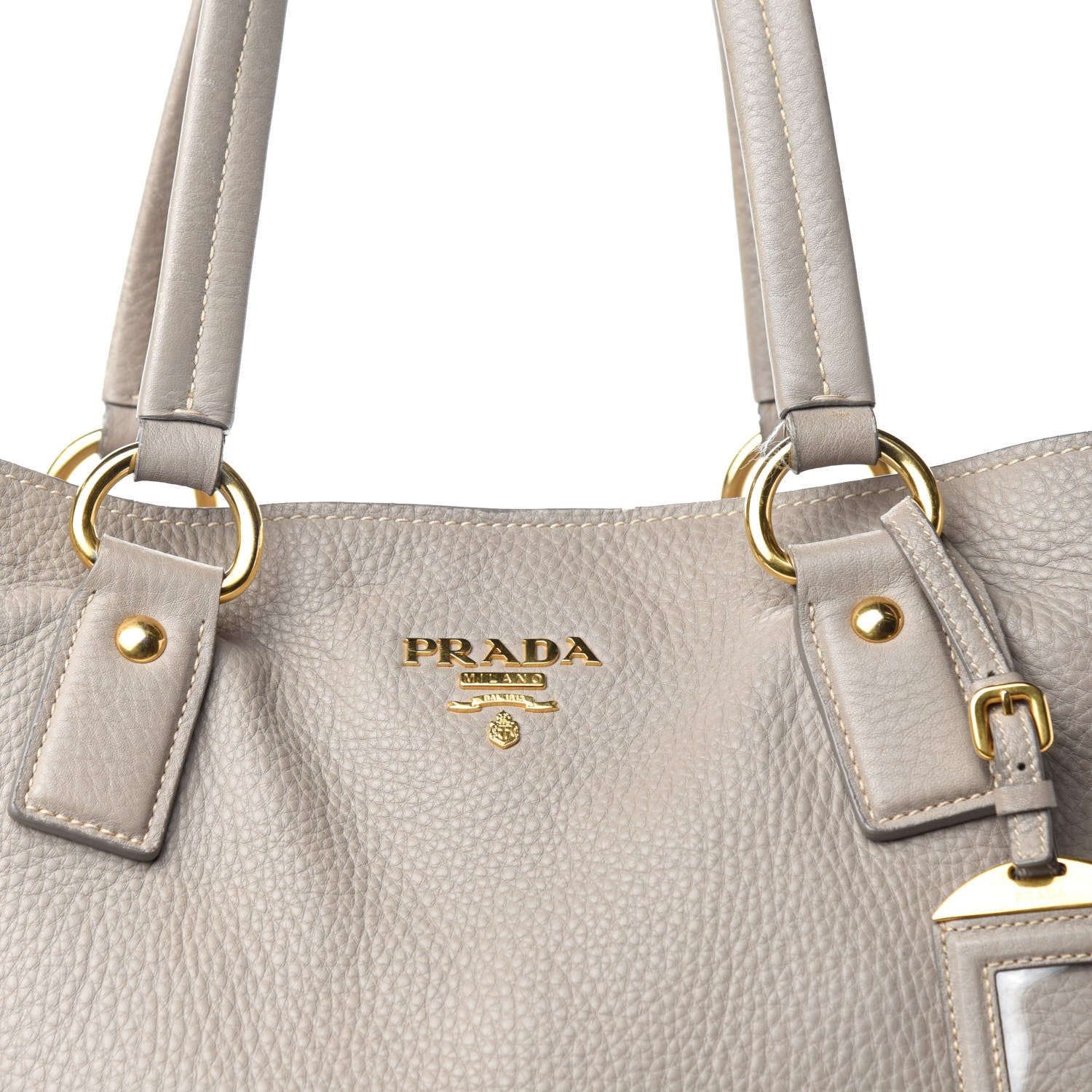Prada Vitello Daino Side Zip Tote Pomice 27 of 27