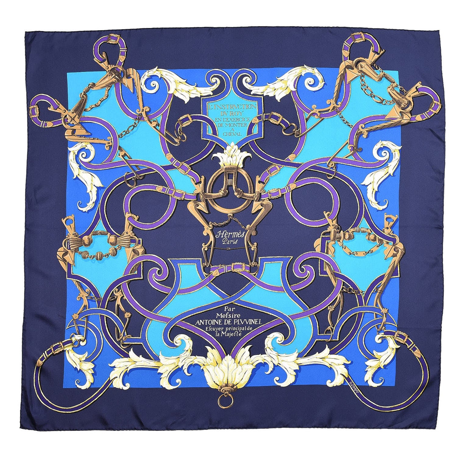 Hermes Silk L'Instruction Du Roy Scarf 90 1 of 8