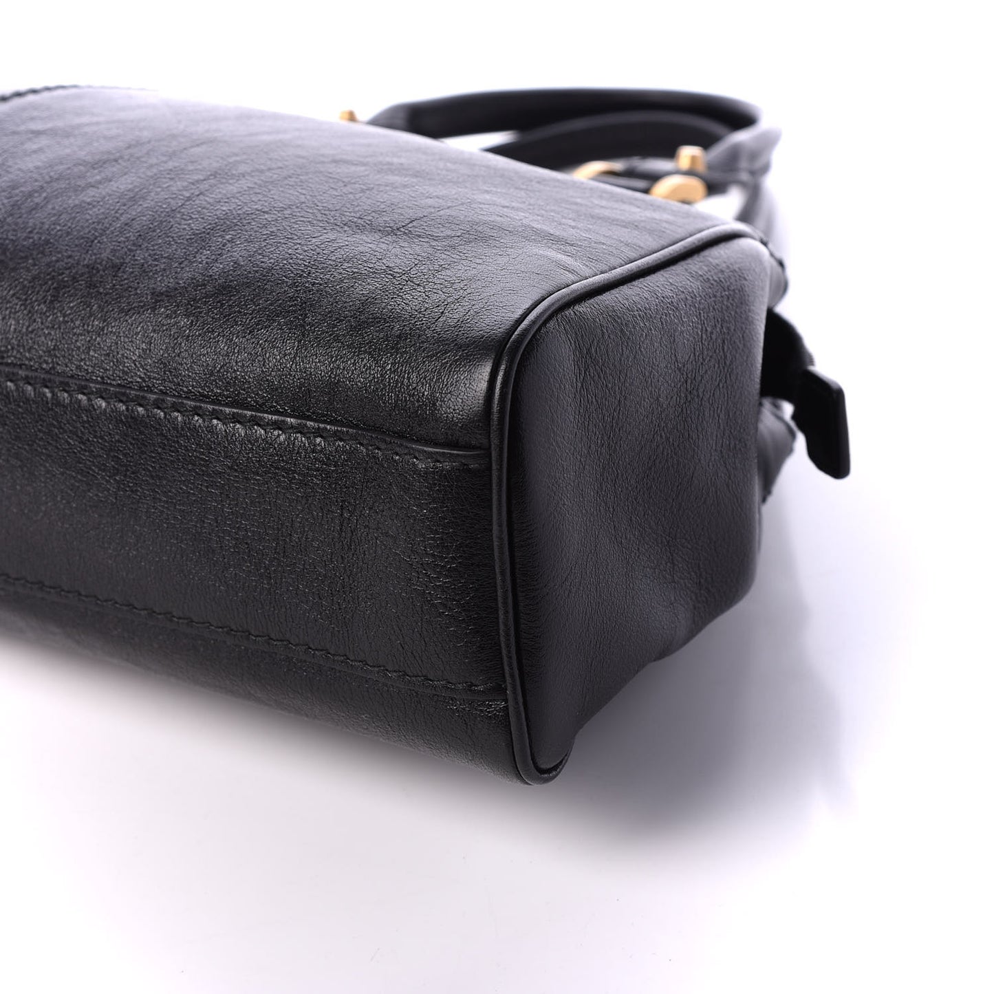 Calfskin Medium Re(Belle) Top Handle Bag Black