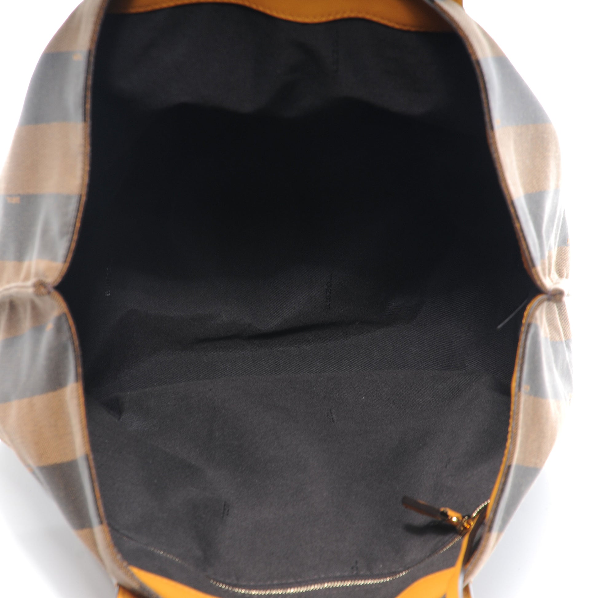 Fendi Jacquard Calfskin Pequin All In Shopper Tote Tobacco Yellow 5 of 8