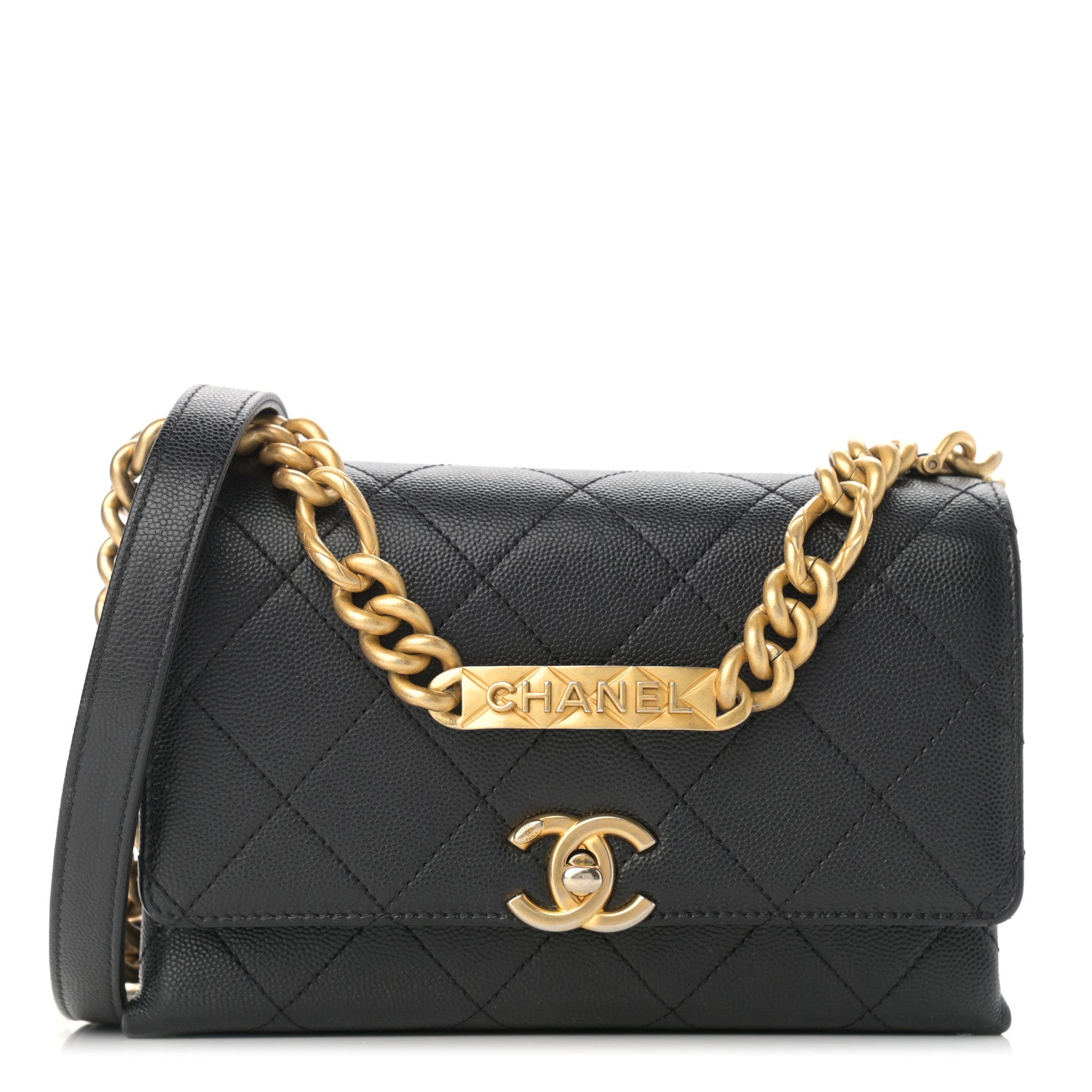Chanel Caviar Quilted Mini Bracelet On Chain Flap Black 1 of 11