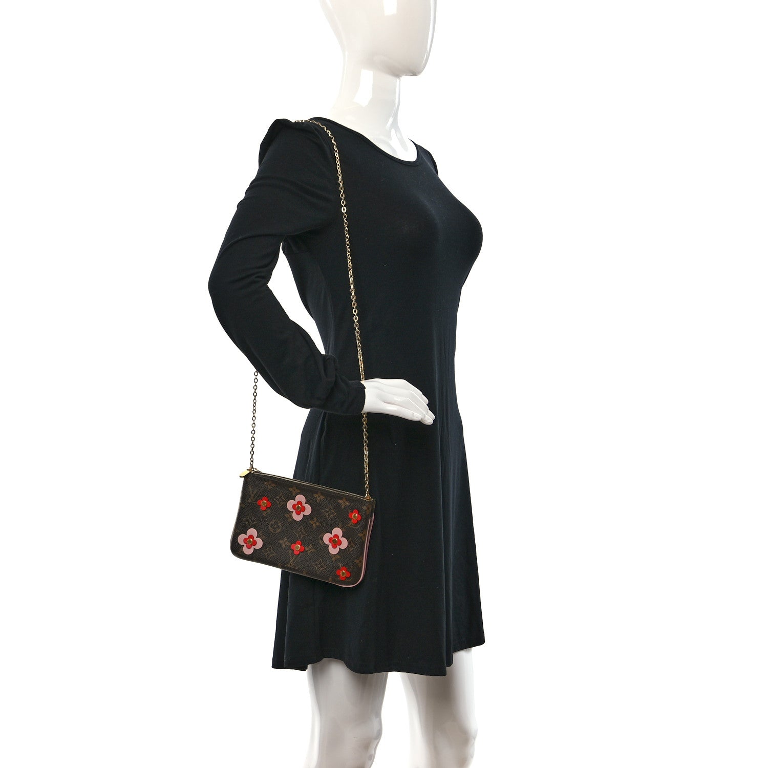 Louis Vuitton Monogram Blooming Flowers Double Zip Pochette 2 of 9