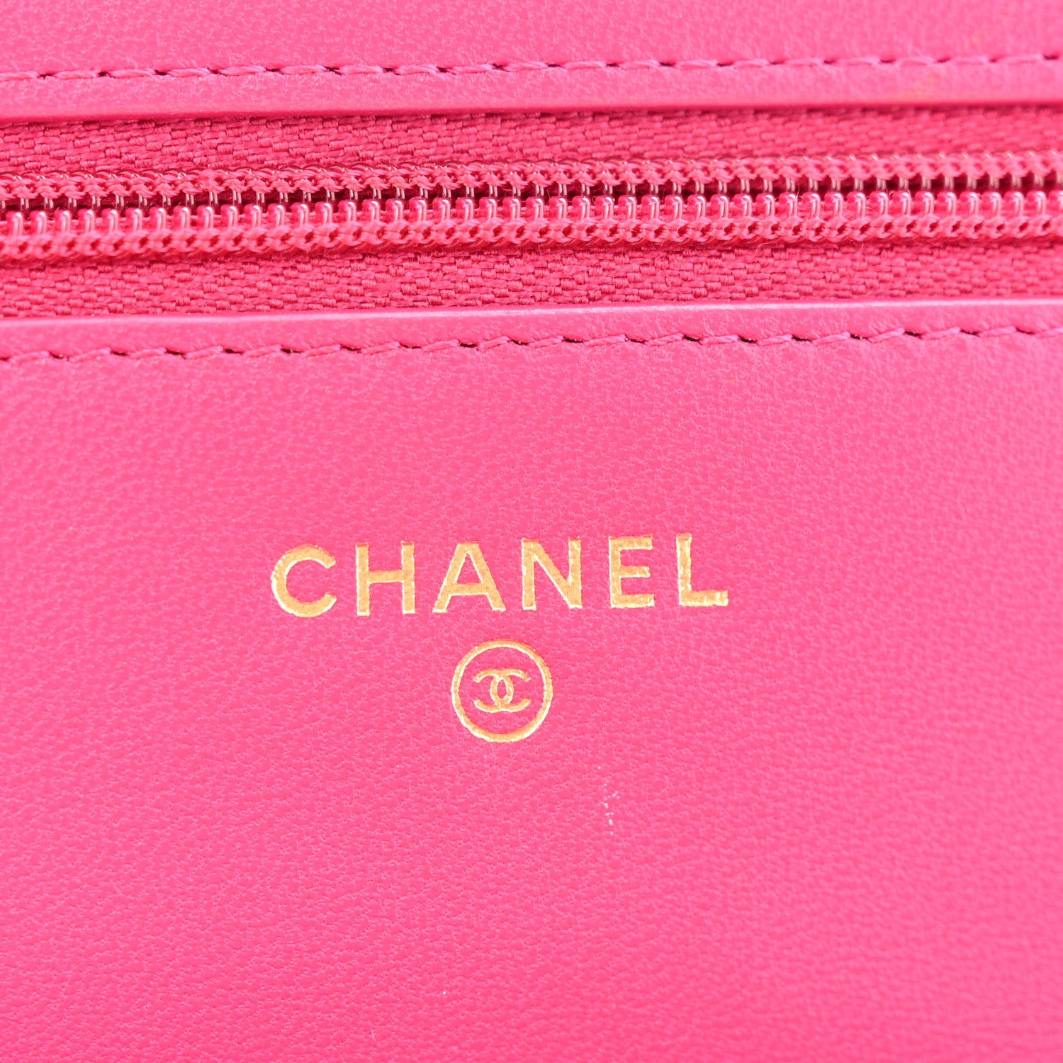 Chanel Lambskin Quilted Studded CC Wallet On Chain WOC Dark Pink 6 of 15
