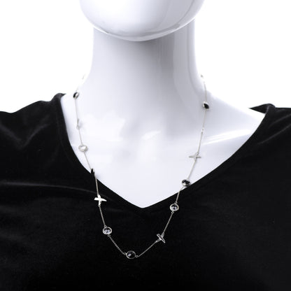 Tiffany Sterling Silver Rock Crystal Black Onyx Paloma Picasso X Necklace 2 of 5