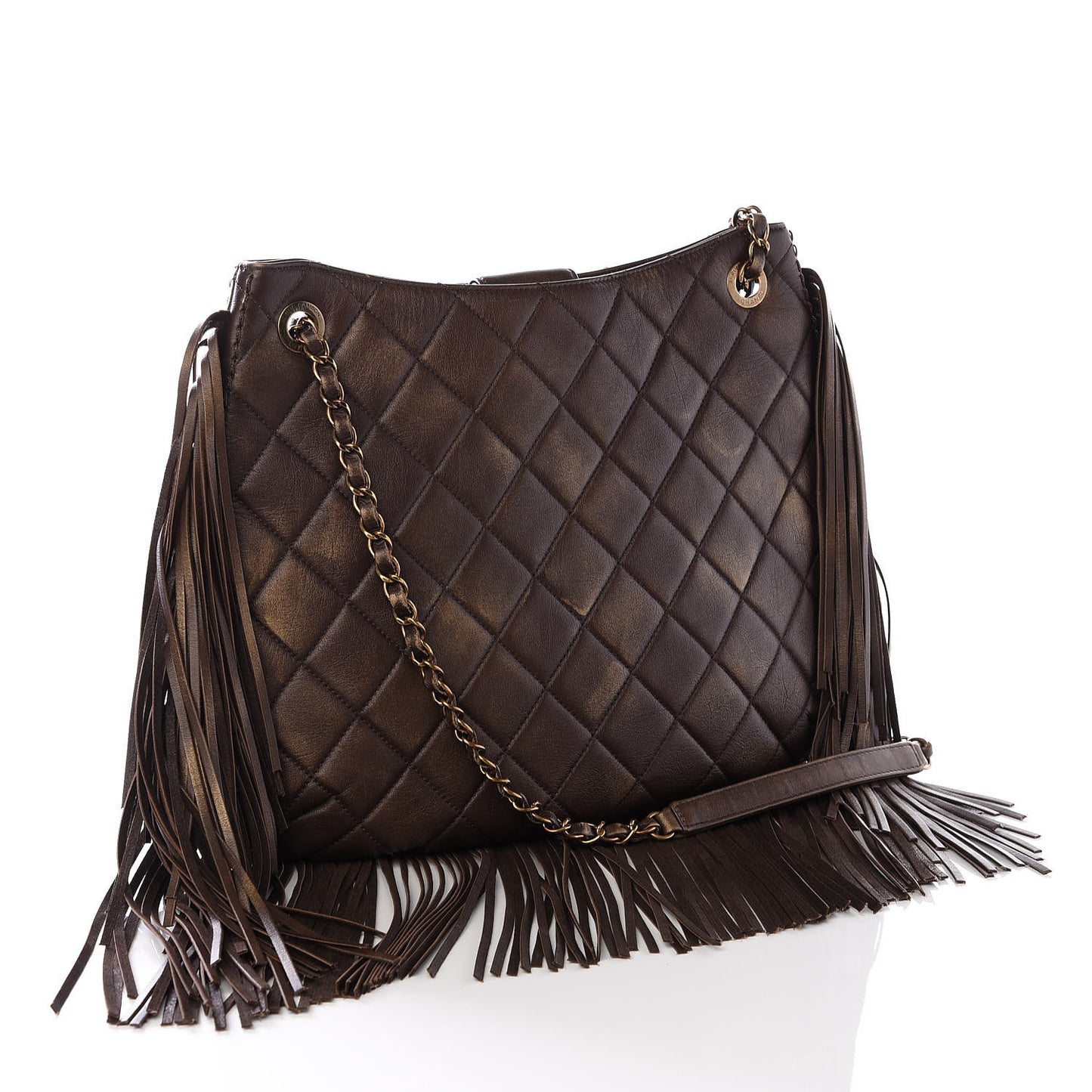 Calfskin Quilted Into The Fringe Hobo Brown